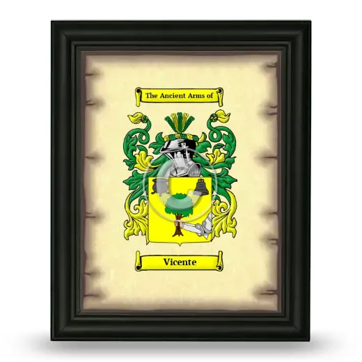Vicente Coat of Arms Framed - Black