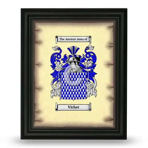 Vichet Coat of Arms Framed - Black