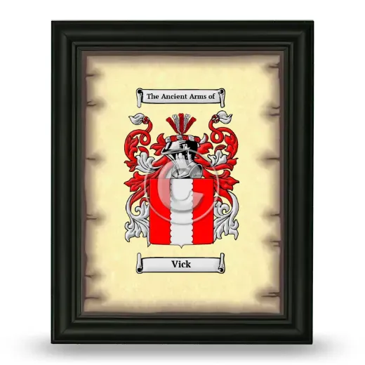 Vick Coat of Arms Framed - Black
