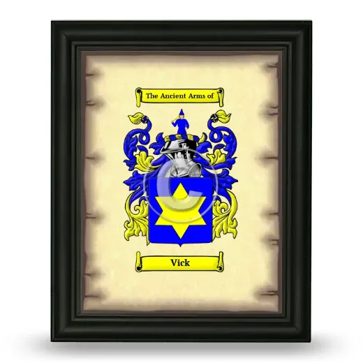 Vick Coat of Arms Framed - Black