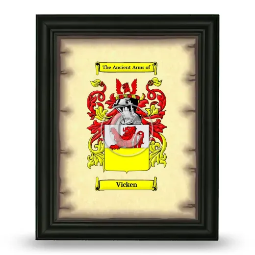 Vicken Coat of Arms Framed - Black