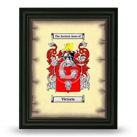 Victoria Coat of Arms Framed - Black