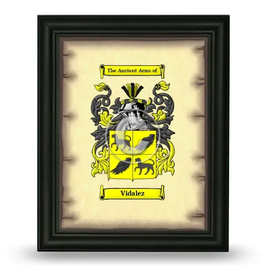 Vidalez Coat of Arms Framed - Black