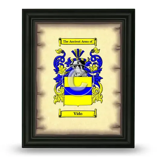 Vido Coat of Arms Framed - Black