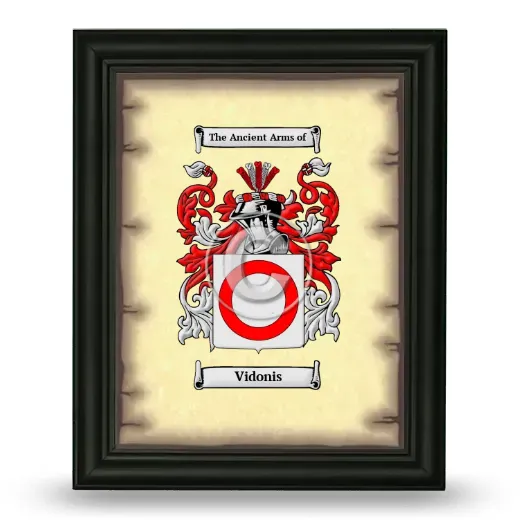 Vidonis Coat of Arms Framed - Black