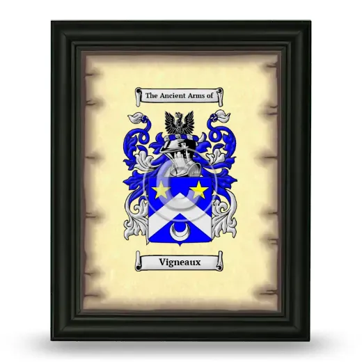 Vigneaux Coat of Arms Framed - Black