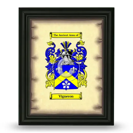 Vigneron Coat of Arms Framed - Black