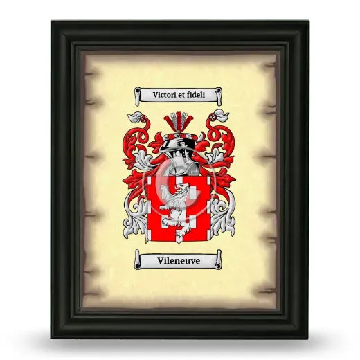 Vileneuve Coat of Arms Framed - Black