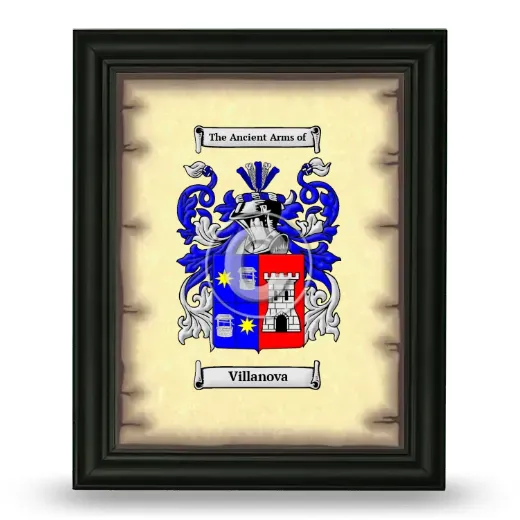Villanova Coat of Arms Framed - Black