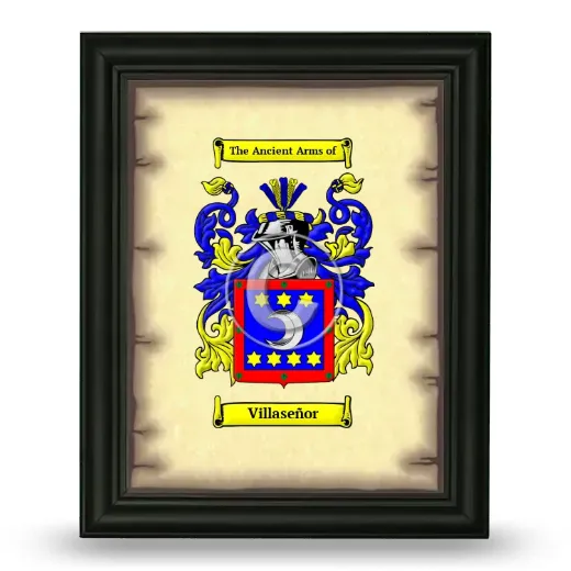 Villaseñor Coat of Arms Framed - Black