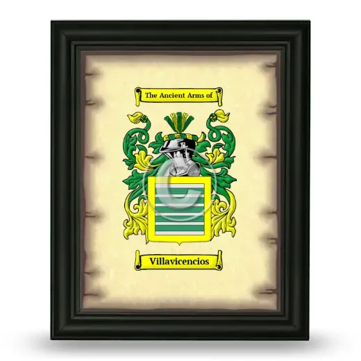 Villavicencios Coat of Arms Framed - Black