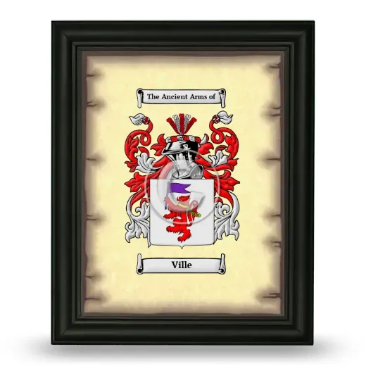 Ville Coat of Arms Framed - Black