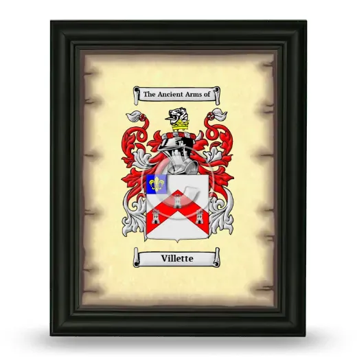 Villette Coat of Arms Framed - Black