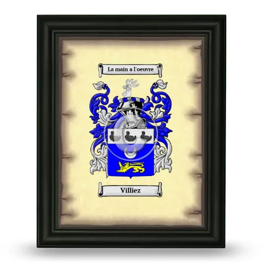 Villiez Coat of Arms Framed - Black