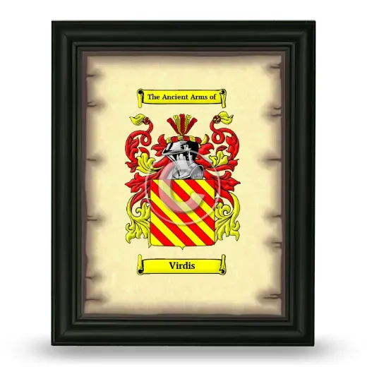 Virdis Coat of Arms Framed - Black