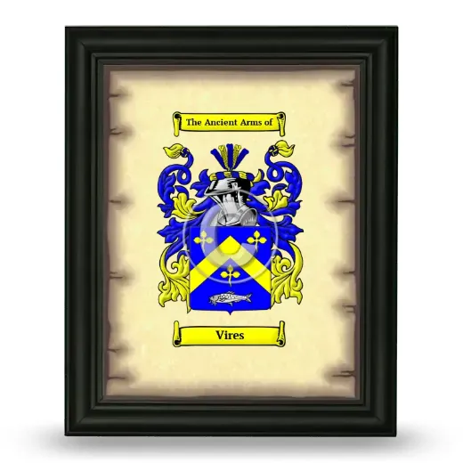 Vires Coat of Arms Framed - Black