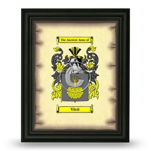 Virzi Coat of Arms Framed - Black