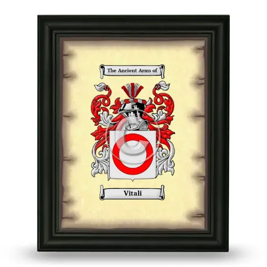 Vitali Coat of Arms Framed - Black