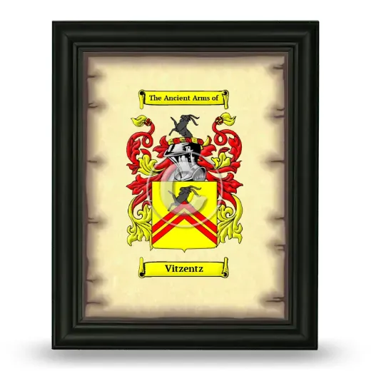 Vitzentz Coat of Arms Framed - Black