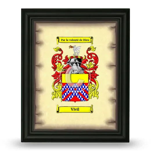Vivil Coat of Arms Framed - Black