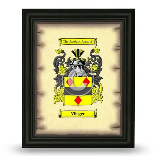 Vlieger Coat of Arms Framed - Black