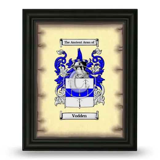 Vodden Coat of Arms Framed - Black