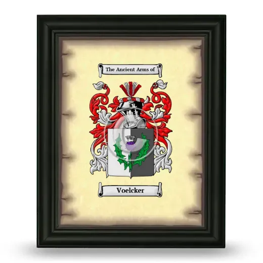 Voelcker Coat of Arms Framed - Black