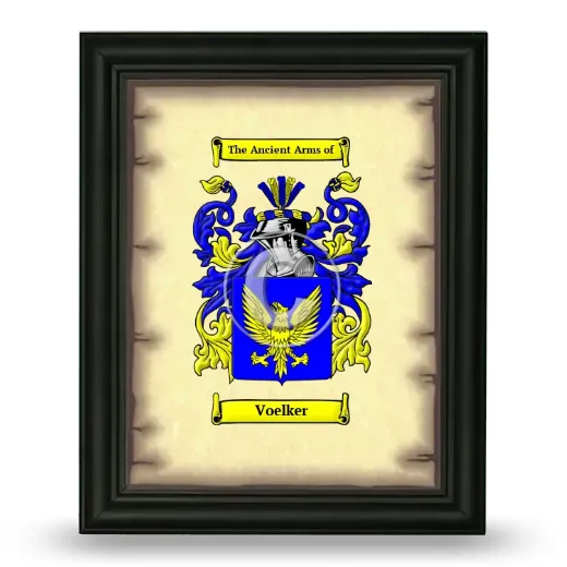 Voelker Coat of Arms Framed - Black