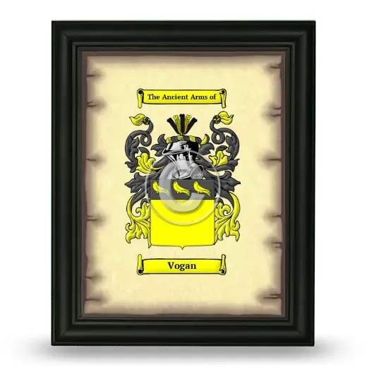 Vogan Coat of Arms Framed - Black