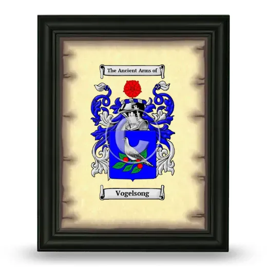 Vogelsong Coat of Arms Framed - Black
