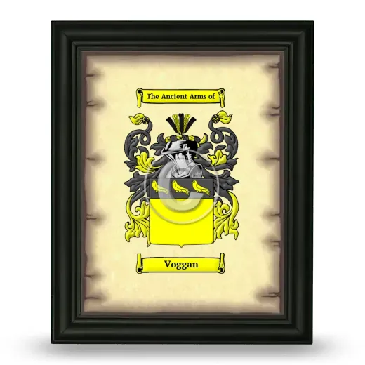 Voggan Coat of Arms Framed - Black