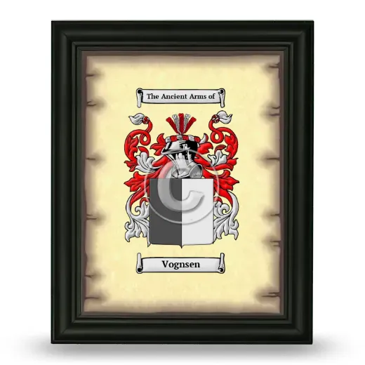Vognsen Coat of Arms Framed - Black
