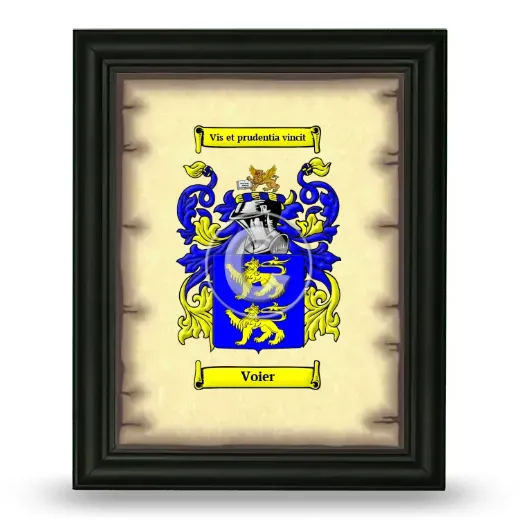 Voier Coat of Arms Framed - Black