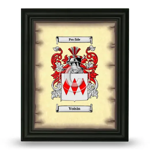 Voisin Coat of Arms Framed - Black