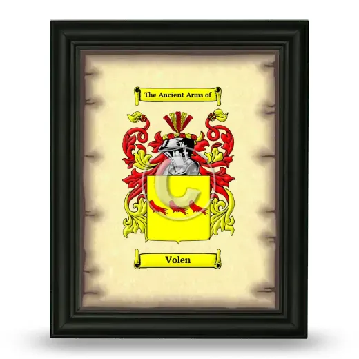 Volen Coat of Arms Framed - Black