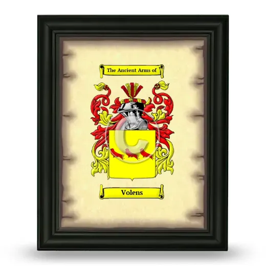 Volens Coat of Arms Framed - Black