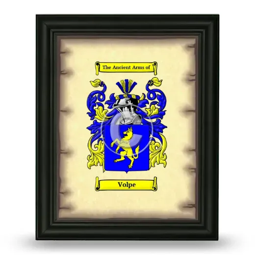 Volpe Coat of Arms Framed - Black