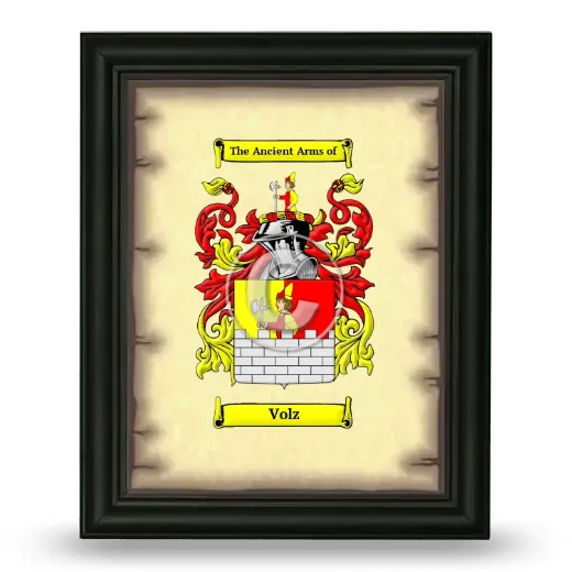 Volz Coat of Arms Framed - Black
