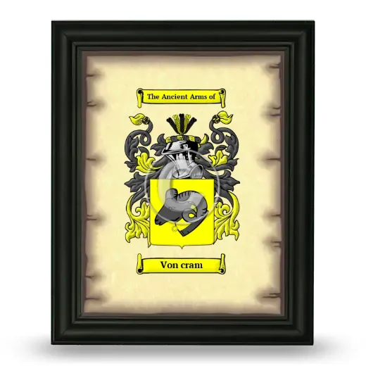 Von cram Coat of Arms Framed - Black