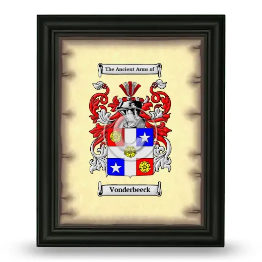 Vonderbeeck Coat of Arms Framed - Black