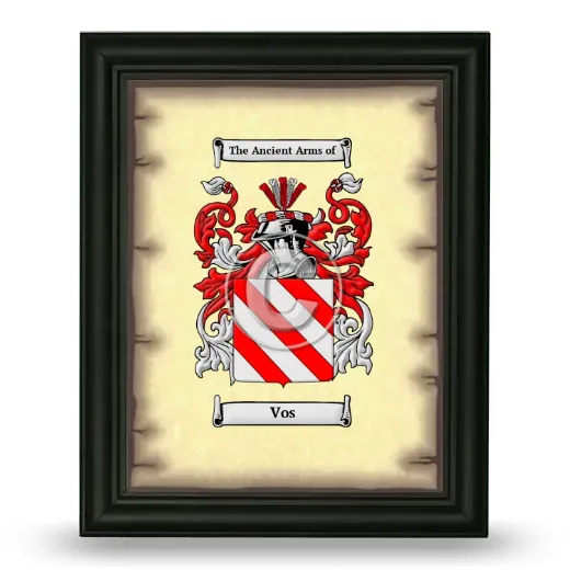 Vos Coat of Arms Framed - Black