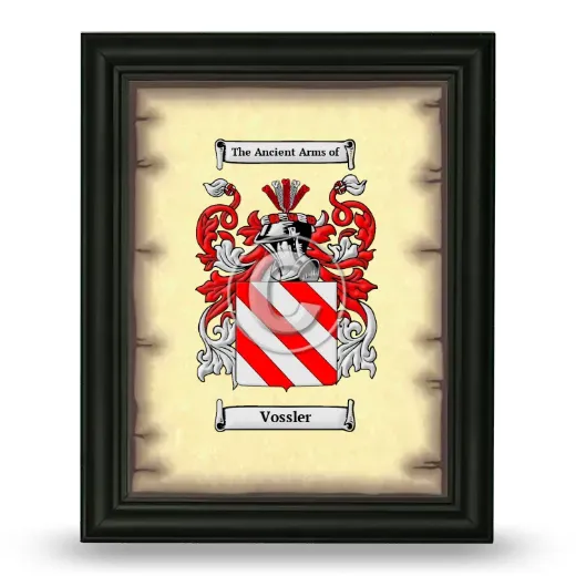 Vossler Coat of Arms Framed - Black