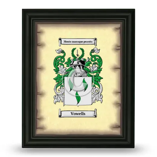 Vowells Coat of Arms Framed - Black