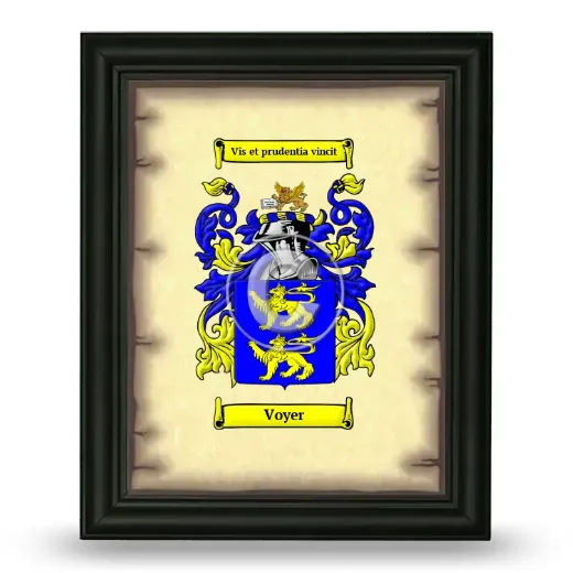 Voyer Coat of Arms Framed - Black