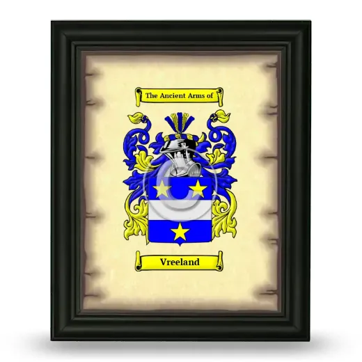 Vreeland Coat of Arms Framed - Black