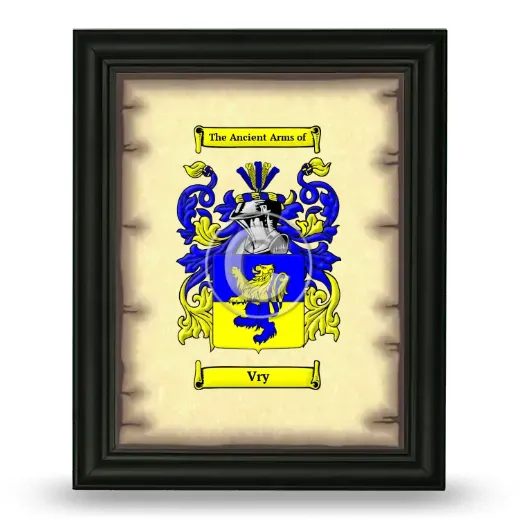 Vry Coat of Arms Framed - Black
