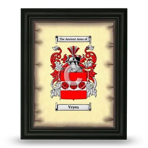 Vryen Coat of Arms Framed - Black