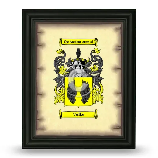 Vulke Coat of Arms Framed - Black