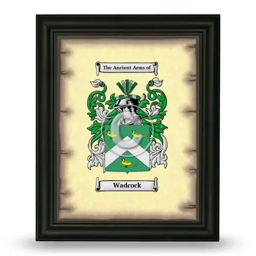 Wadcock Coat of Arms Framed - Black