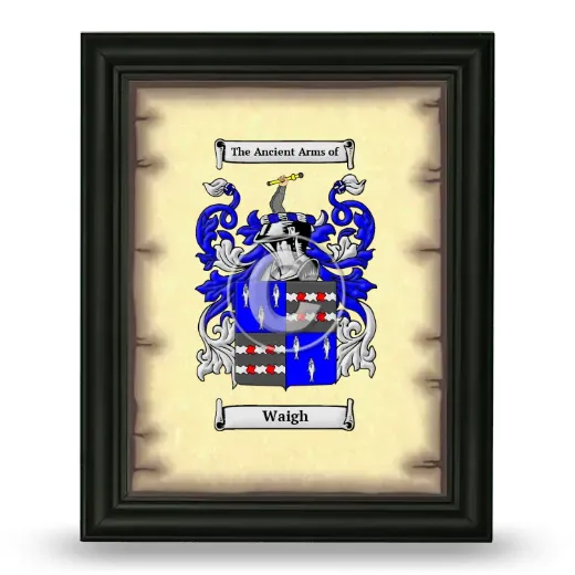 Waigh Coat of Arms Framed - Black